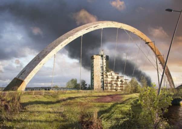 Clyde Bridge in Glasgow given the post-apocalyptic treatment by the makers of The Last Of Us. Picture: Contributed