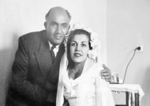 Ghahreman Pardison on his wedding day with wife Maryam