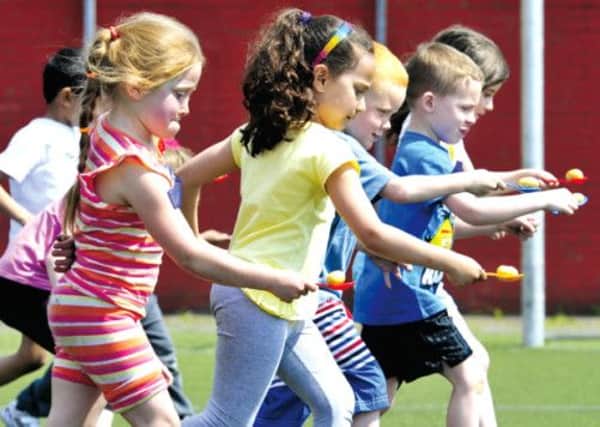 School sports day at Ibrox Primary School, Glasgow. Picture: Robert Perry