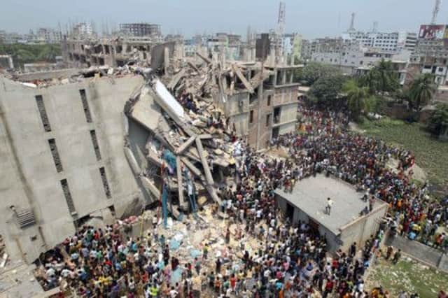 The Rana Plaza collapse killed 1,129 people in April. Picture: AP