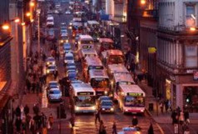 Renfield Street in Glasgow during the rush hour congestion. Picture: Robert Perry