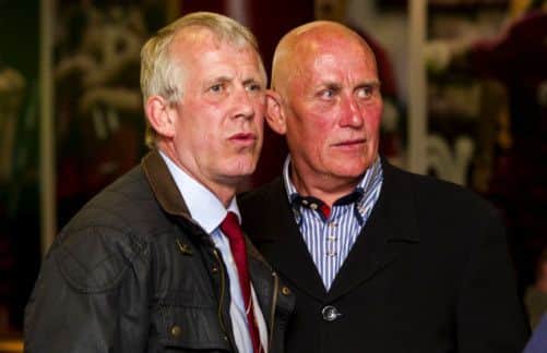 Mackay, left, with former team-mate Walter Kidd last night. Picture: SNS