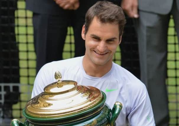 Roger Federer: Serve got him through. Picture: Getty