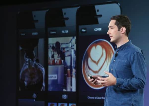 Kevin Systrom, CEO of Instagram, announces video for the photo filtering app. Picture: Getty
