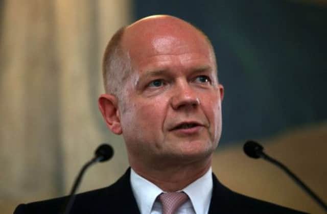 Foreign Secretary William Hague, pictured delivering a speech in Edinburgh. Picture: PA