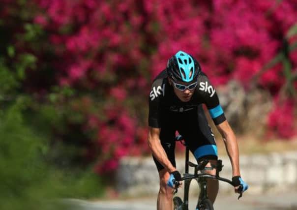 Team Sky's Chris Froome on a training run last week in the hills above Menton near Nice. Pictute: Getty