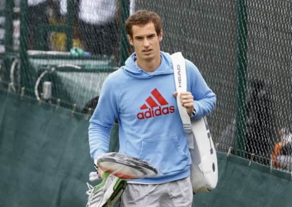 Andy Murray: In action today. Picture: AP