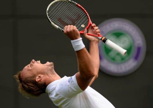 Steve Darcis celebrates his win against Rafael Nadal. Picture: Getty