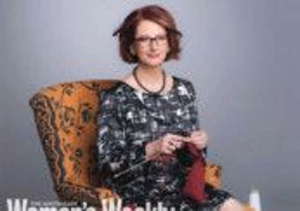 Australian Prime Minister Julia Gillard knitting. Picture: The Australian Womens Weekly/Grant Matthews