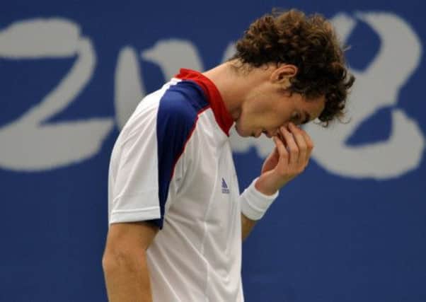 Andy Murray during his 2008 Olympics loss. Picture: Getty