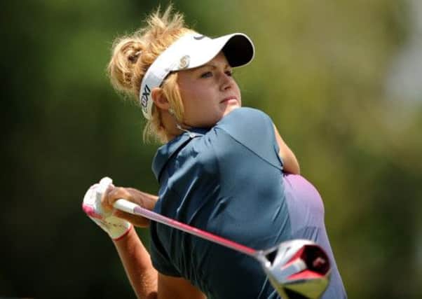 Carly Booth at the Australian Ladies Masters in February. Picture: Getty