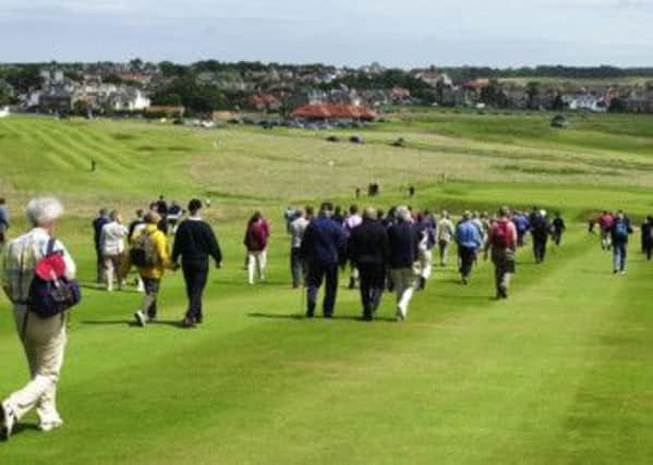 File photo of crowds at Gullane during the 2002 Open qualifying. Picture: TSPL