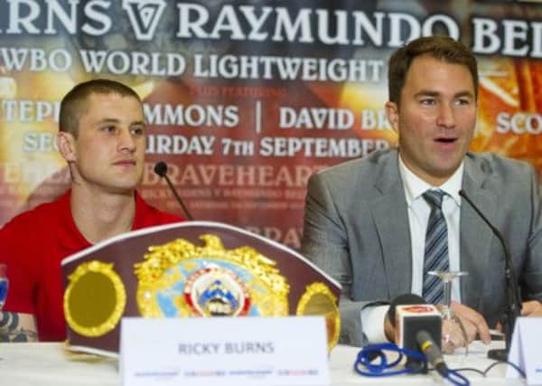 Ricky Burns joins promoter Eddie Hearn as he looks ahead to his next fight against Mexican Raymundo Beltran. Picture: SNS