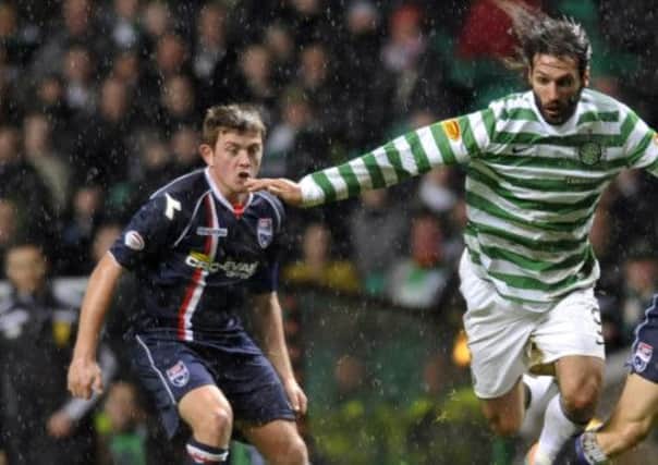 Richard Brittain in action against Celtic. Picture: Robert Perry