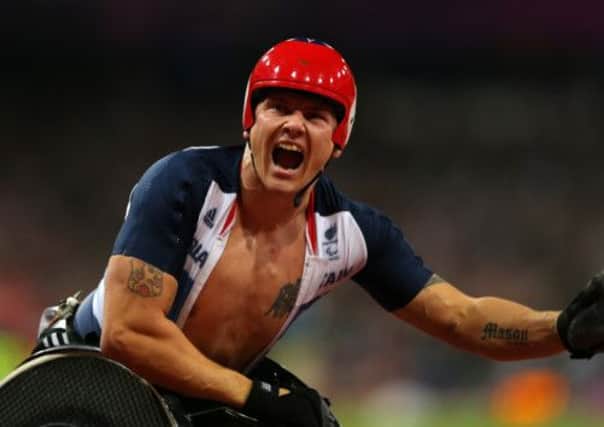 David Weir celebrates a win at the London 2012 Paralympic Games. Picture: Getty