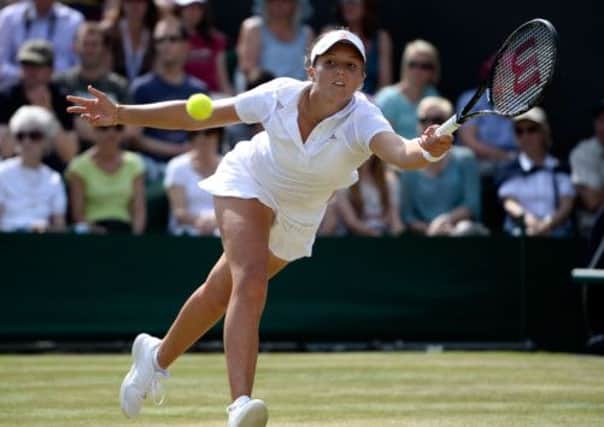 Laura Robson plays a forehand during her win over Marina Erakovic. Picture: Getty