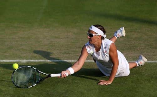Kristen Flipkens of Belgium trains with her illustrious compatriot Kim Clijsters. Picture: PA