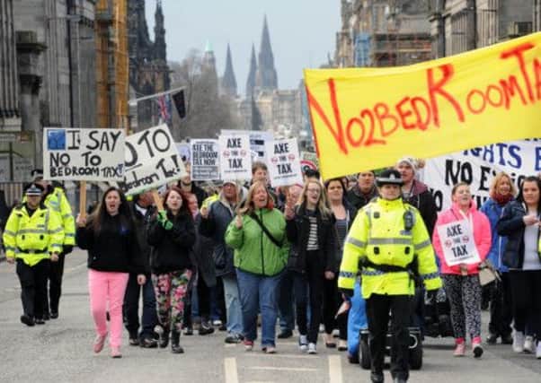 Thousands took to the streets to protest the so-called 'bedroom tax' earlier in the year. Picture: Ian Rutherford