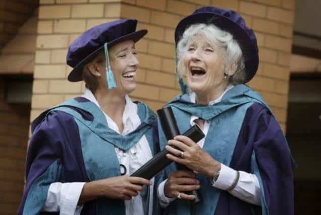 Emma Thompson and her mother Phyllida Law receive honorary degrees at  Royal Conservatoire of Scotland in Glasgow. Picture: PA