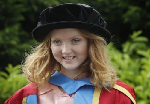 Lily Cole received an honorary degree from Caledonian University. Picture: PA