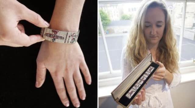 A Lyon & Turnbull employee models the bracelet. Picture: Mark Davison/UNS