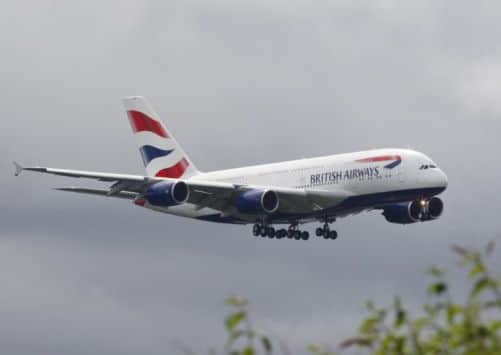 The Airbus A380, the world's largest passenger plane, arrives at Heathrow Airport today. Picture: PA