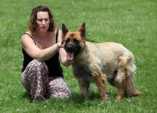 Star the dog with owner Linsey Parker. Picture: HEMEDIA