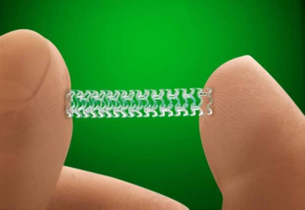 The bioresorbable vascular scaffold (BVS). Picture contributed