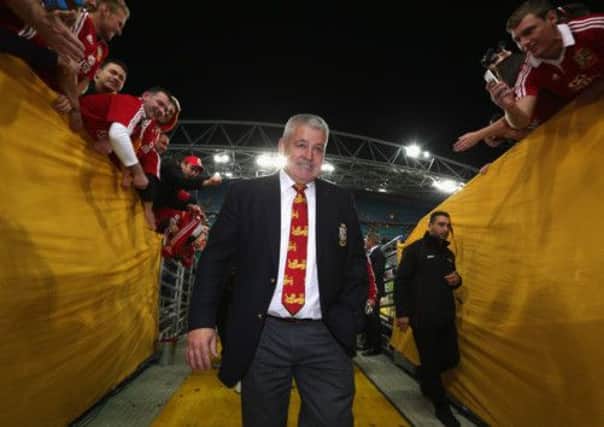 Warren Gatland, the Lions head coach walks down the tunnel after his teams victory. Picture: Getty