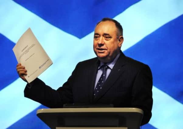 Alex Salmond pictured after the signing of the Edinburgh Agreement.  Picture: Ian Rutherford
