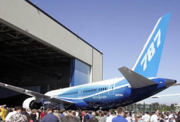 On this day in 2007 Boeing unveiled its first 787 Dreamliner. The aeroplanes first flight took place two years later. Picture: Getty