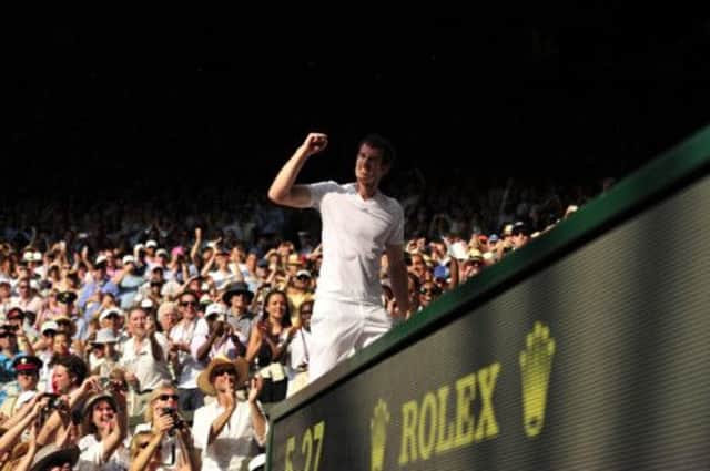 Andy Murray celebrates his Wimbledon win. Picture: Getty