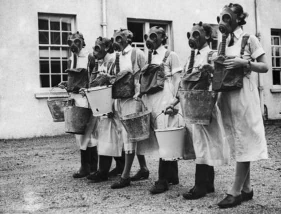 On this day in 1938 gas masks were first issued to British civilians in anticipation of the Second World War. Picture: Getty
