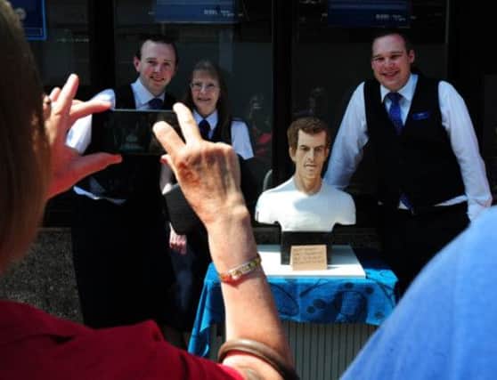 Andy Murrays likeness in an iced cake in Dunblane. Picture: Ian Rutherford