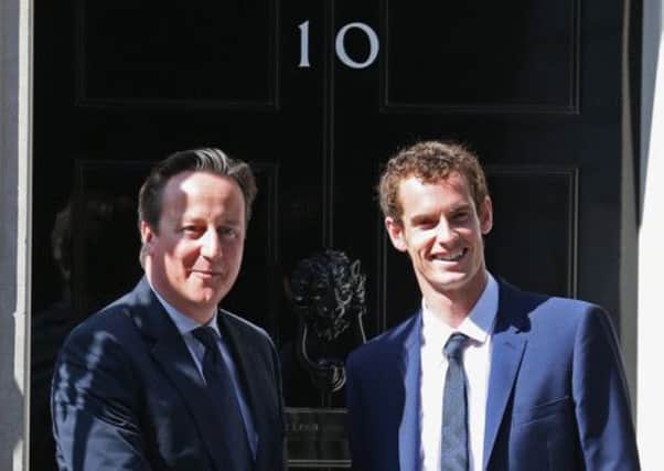 David Cameron congratulates Andy Murray outside No 10 Downing Street. Picture: Getty