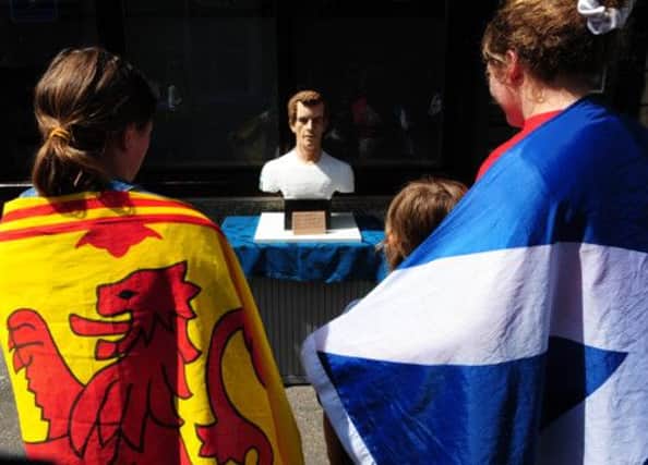 An Andy Murray cake on display in Dunblane High Street. Picture: Ian Rutherford
