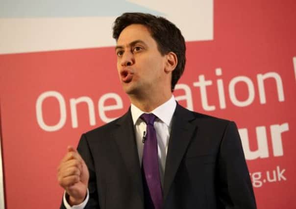 Labour Leader Ed Miliband, pictured outlining his plans on Tuesday. Picture: Getty