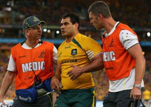 In the final Lions Test, George Smith of the Wallabies was sent back onto the field after suffering a brutal head collision. Picture: Getty