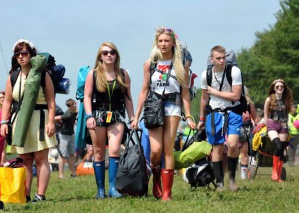 Festival-goers enter the campsite ahead of this year's T in the Park music festival, near Kinross, Fife. Picture: Jane Barlow