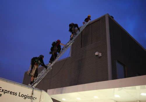 The climbers begin their ascent. Picture: AFP