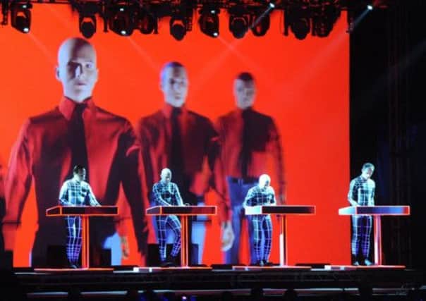 Kraftwerk on stage at T in the Park. Picture: Lesley Martin