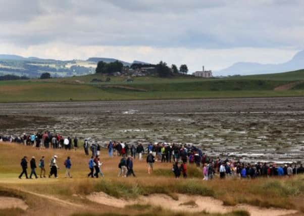 Crowds on the move during day three of the Scottish Open. Picture: PA