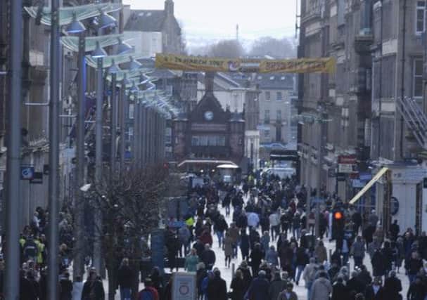 Glasgow's Buchanan Street shopping artery, Scotland was the only place outside London to see growth in retail footfall. Picture: TSPL