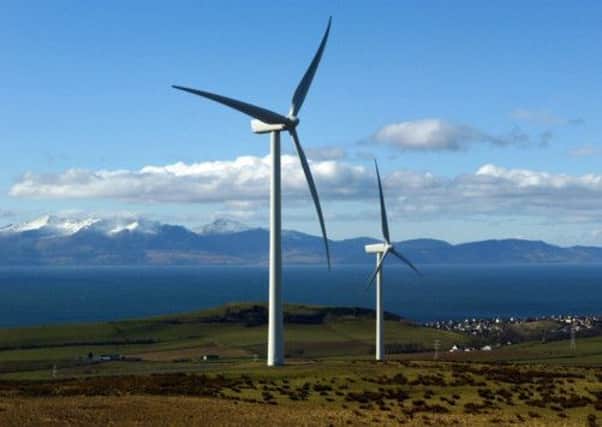 The wind farm was dubbed the 'tallest in the country'. Picture shows the wind farm at Ardrossan. Picture: PA