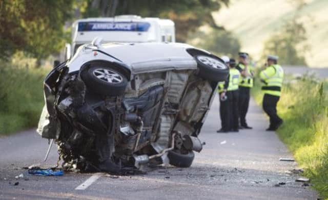 The scene of a fatal road accident on the A980 Alford to Lumphanan Road, Aberdeenshire. Picture: Newsline
