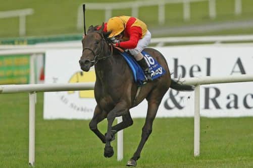 Snow Fairy ridden by Ryan Moore lands the Irish Oaks at the Curragh. Picture: PA
