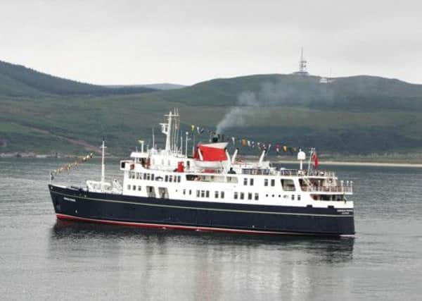 The Hebridean Princess leaves Port Ellen on Islay. Picture: PA