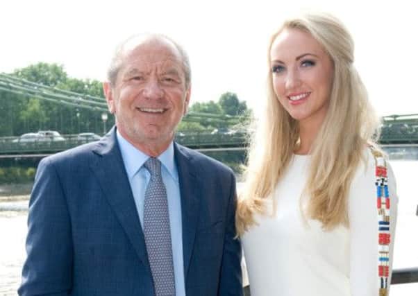 Lord Sugar unveils Leah Totton as the winner of The Apprentice. Picture: Ian West/PA