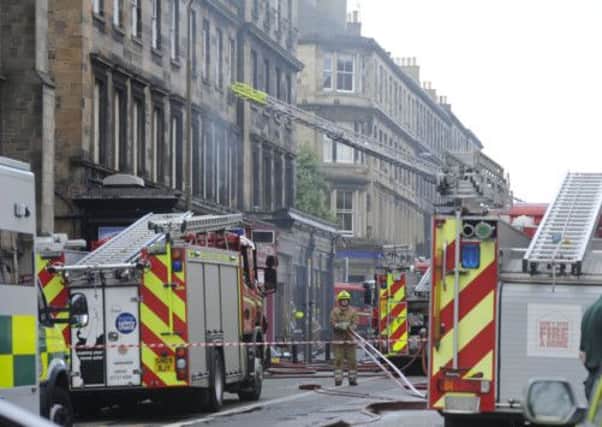 Emergency service at the fire on South Clerk Street. Picture: Esme Allan