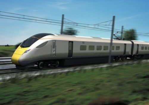 Hitachi Class 800 trains, which will shave off nearly 20 minutes of journey time between Edinburgh and London. Picture: Department for Transport